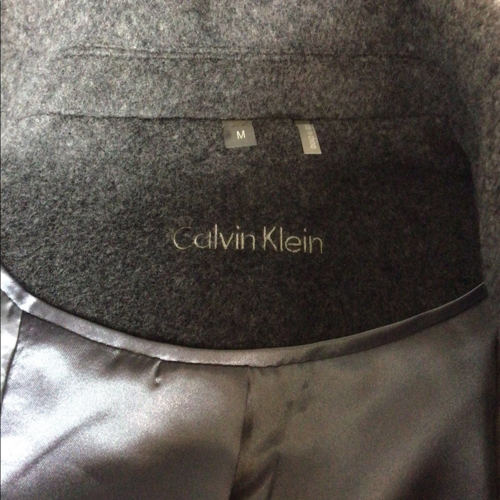 Calvin Klein | Heather Gray Wool Cashmere Peacoat M - Picture 5 of 9